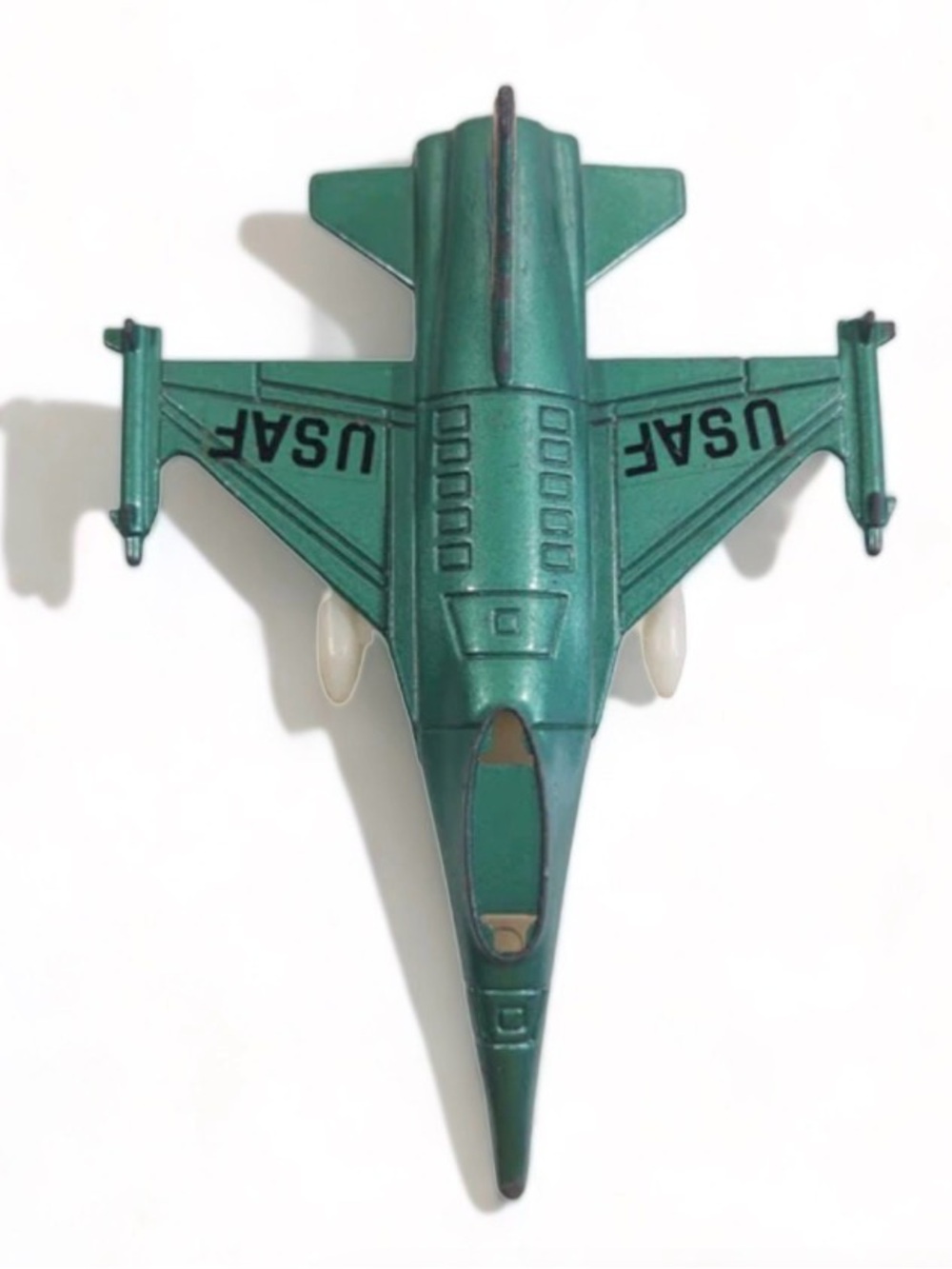 Dyna Plane Fighter USAF No. 2014 Pullback F-16 Jet Green Made in Hong Kong